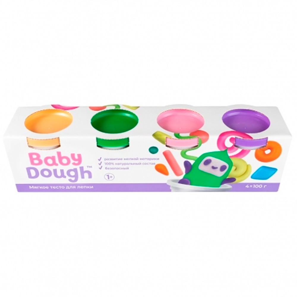 Набор ДТ Тесто для лепки BabyDough набор 4 цв. №3 BD018.
