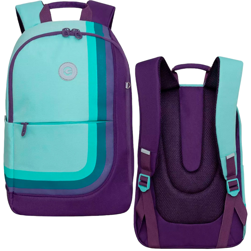 Рюкзак школьный мятный - фиолетовый RD-345-1 GRIZZLY
