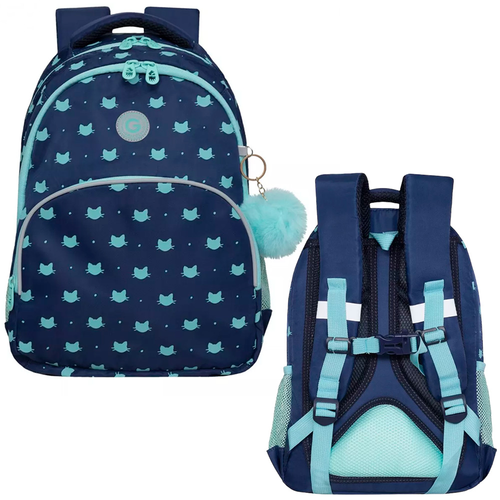 Рюкзак школьный синий - мятный RG-360-5 GRIZZLY