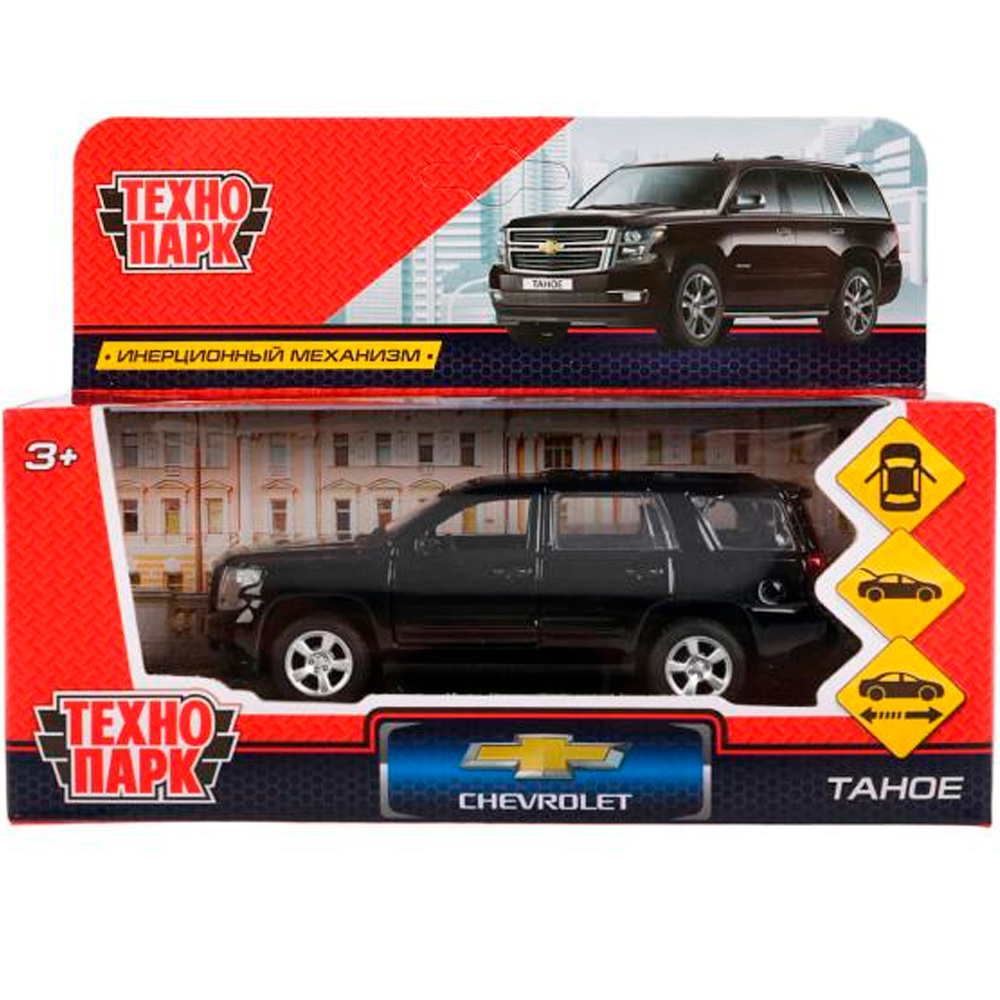 Модель TAHOE-BK CHEVROLET TAHOE черный Технопарк  в коробке