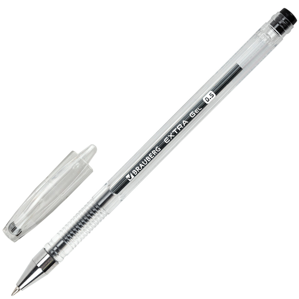 Ручка гелевая Черная EXTRA BRAUBERG, 143900
