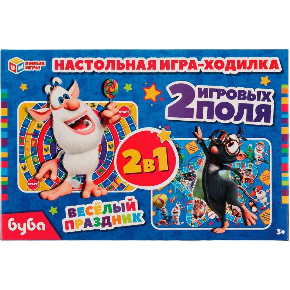 Игра настольная Умка Весёлый праздник.Игра-ходилка.2 в 1.Буба 4680107953858