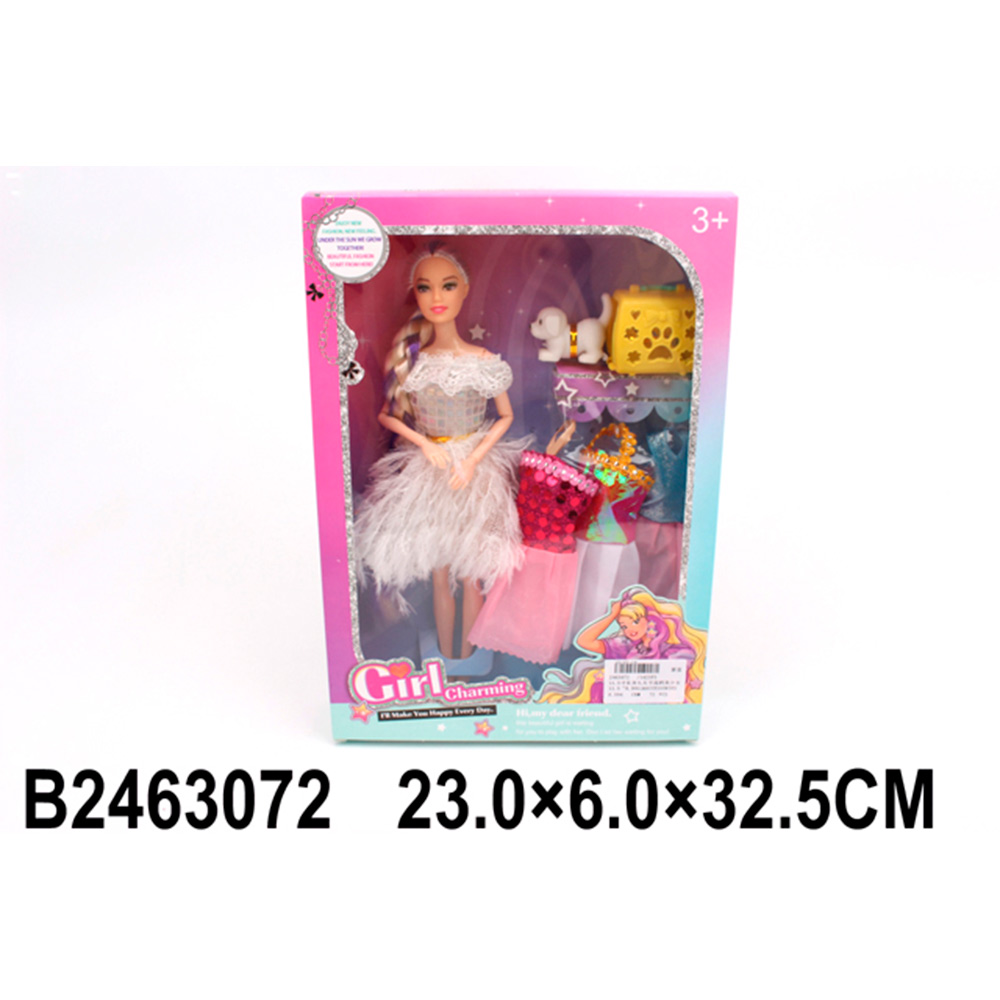Кукла 1423F3 с набором платьев в кор.