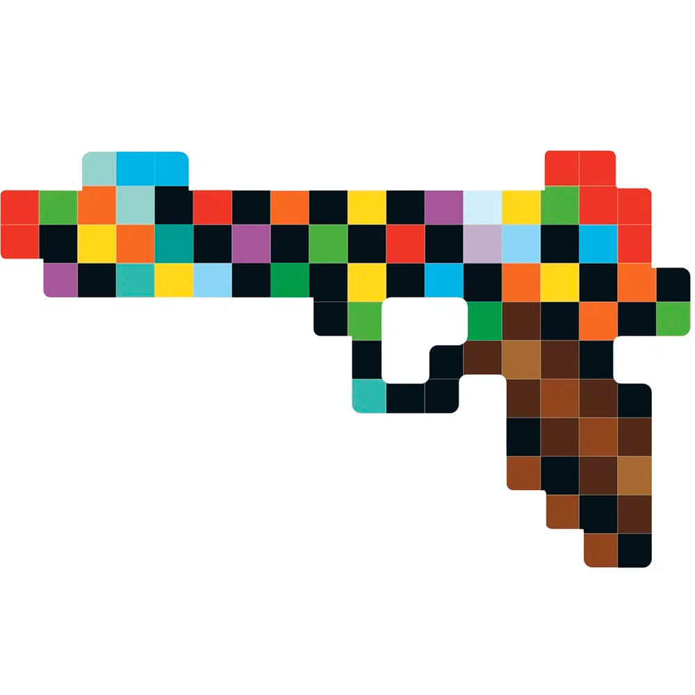 Дер. Пистолет пиксельный многоцвет 25 см. 23037ЯиГ