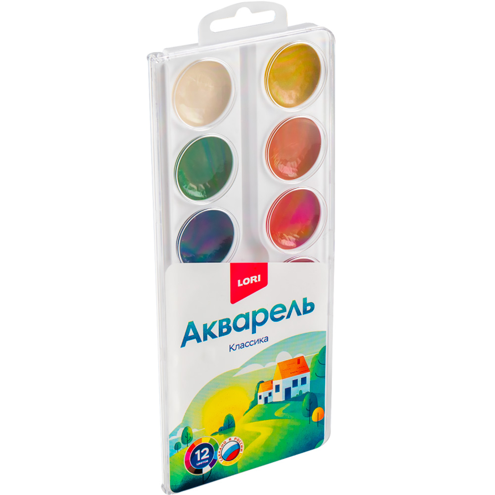 Акварель Классика 12 цв, с/к Аквк-006/01  Lori