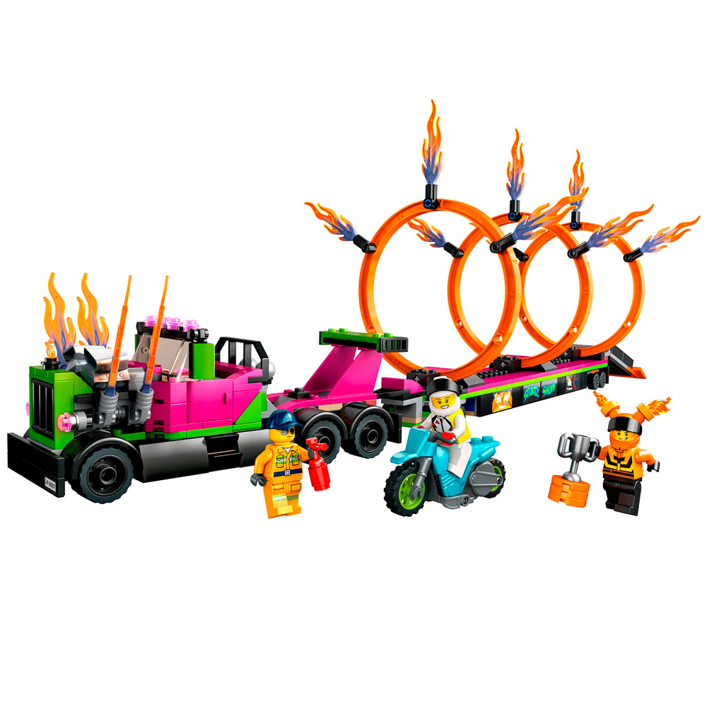 Конструктор LEGO 60357 CITY "Трюковый грузовик и огненное кольцо"