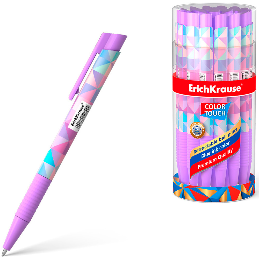 Ручка шарик автомат синий ColorTouch Matic&Grip Magic Rhombs 50744 /Erich Krause/