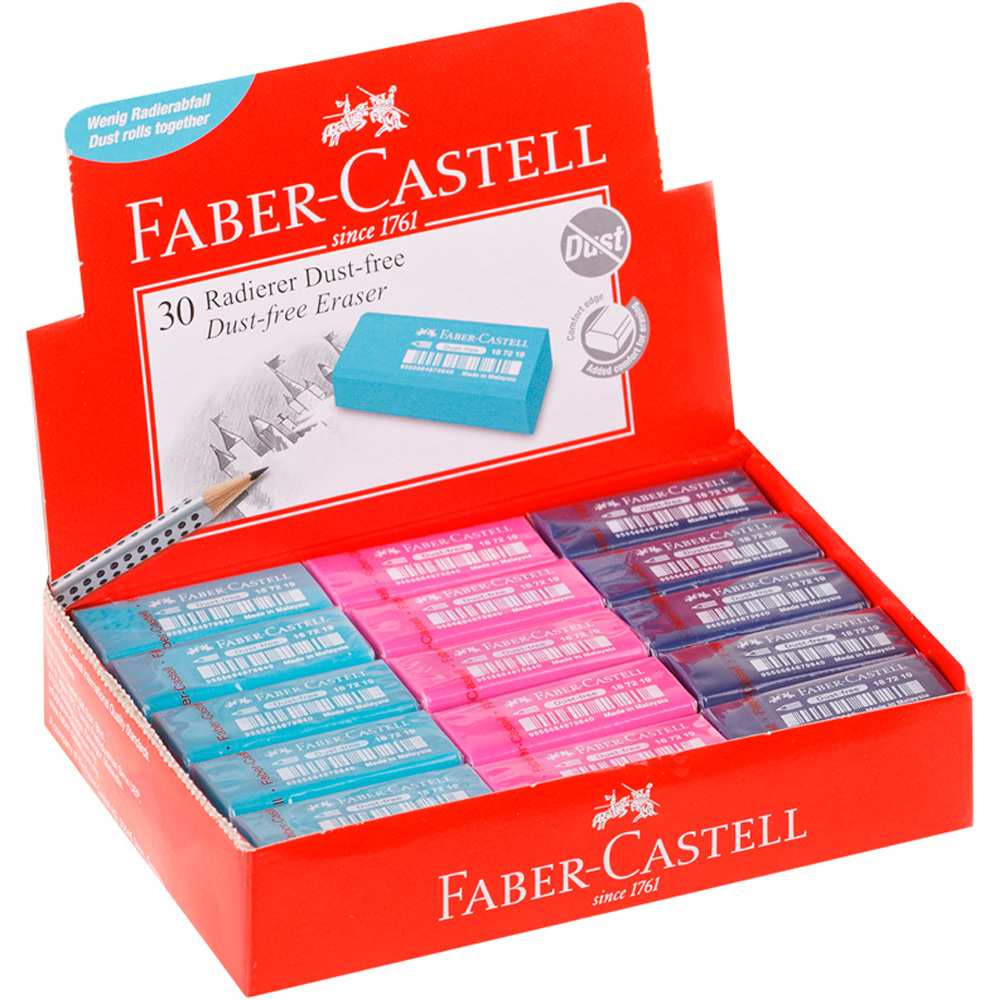 Ластик-клячка Faber-Castell "Dust Free" бирюзовый/розовый/синий 306112.