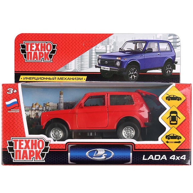 Модель LADA4X4-RD LADA 4х4 красный Технопарк  в коробке