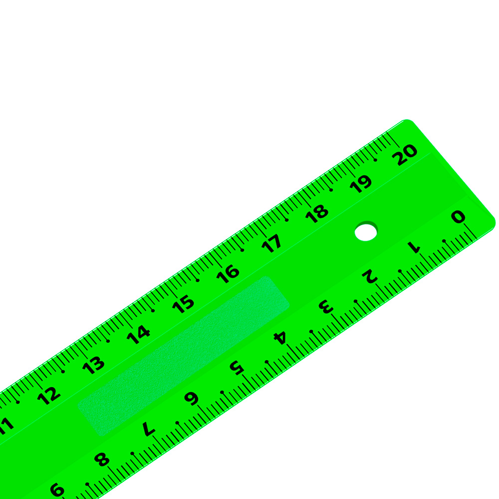 Линейка пластик 20см СТАММ 2 шкалы,  непрозрачная, неоновые цвета, ассорти351472