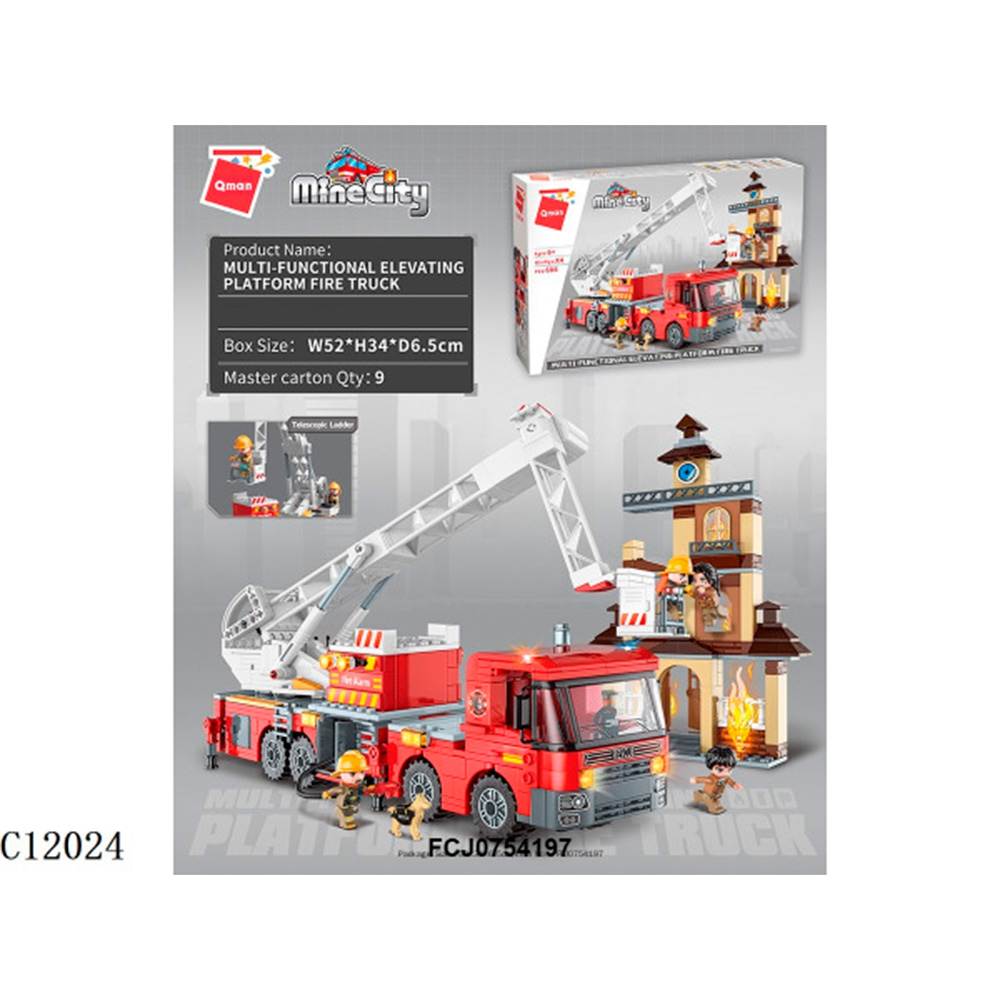 Констр-р 12024 QMAN Пожарная машина в кор.