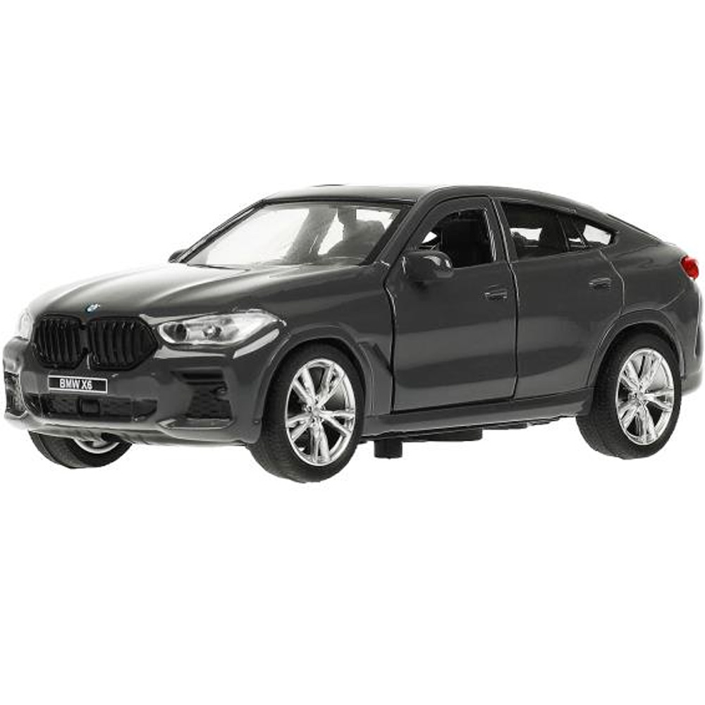 Модель X6-12-GY BMW X6 длина 12 см, двери, багаж, инер, темно серый Технопарк в коробке