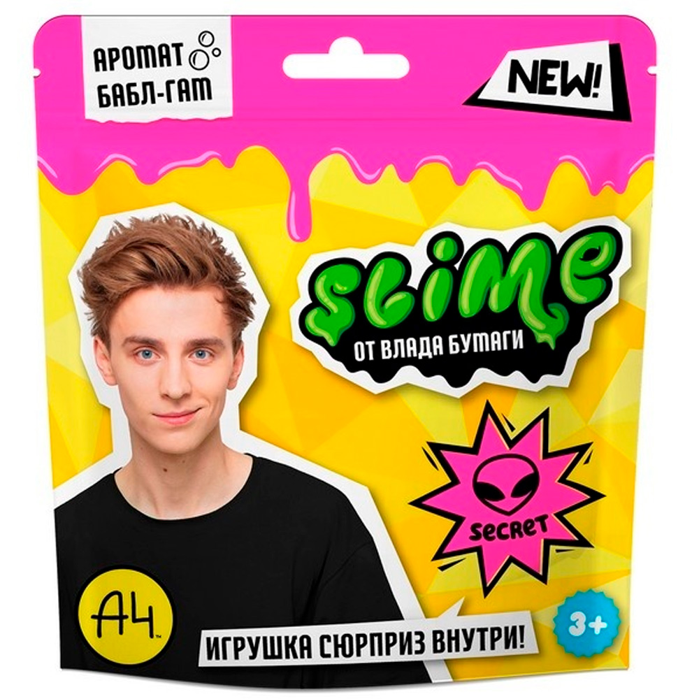 Лизун Slime розовый 80 г. SLM055.