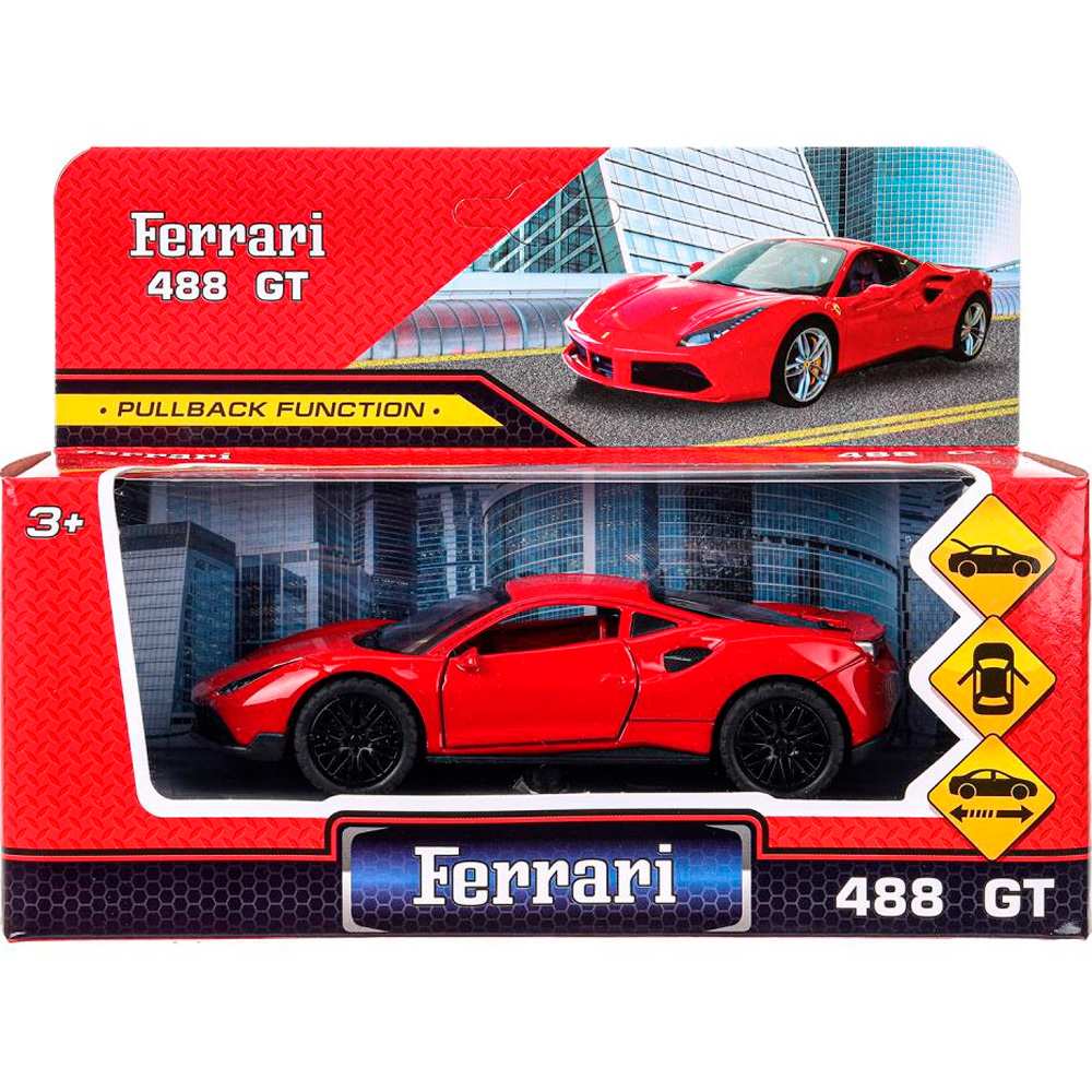Модель 2210C0139-R3 Ferrary 488 gtb 12 см, двери, багажник, инерция Технопарк  в коробке