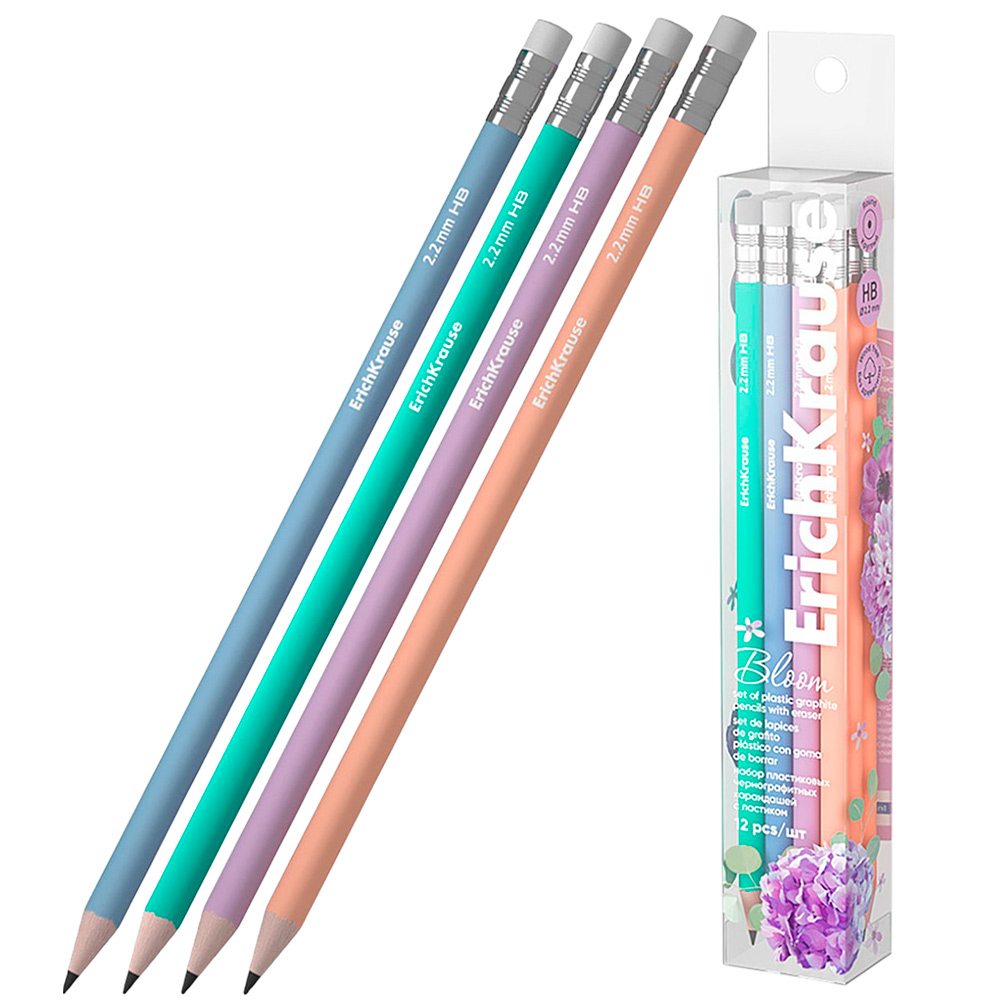 Набор из 12 ч/гр карандашей пластиковых JOY® Pastel Bloom 60703 /Erich Krause/ Набор из 12 ч/гр карандашей пластиковых JOY® Pastel Bloom 60703 /Erich Krause/