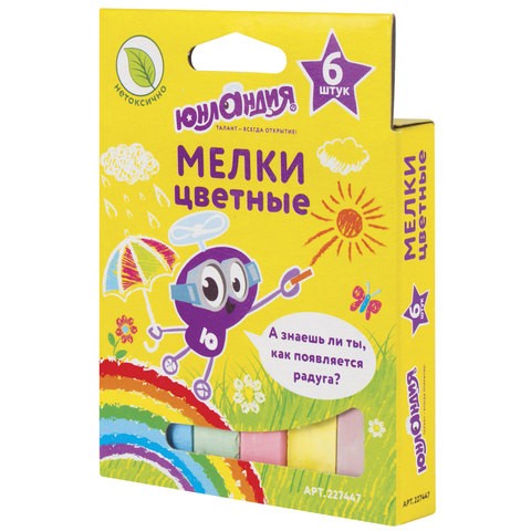 Мел цветной 6 шт 227447 Юнландия 